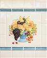 Fruit bowl plaque on Clematis 100x100 mm